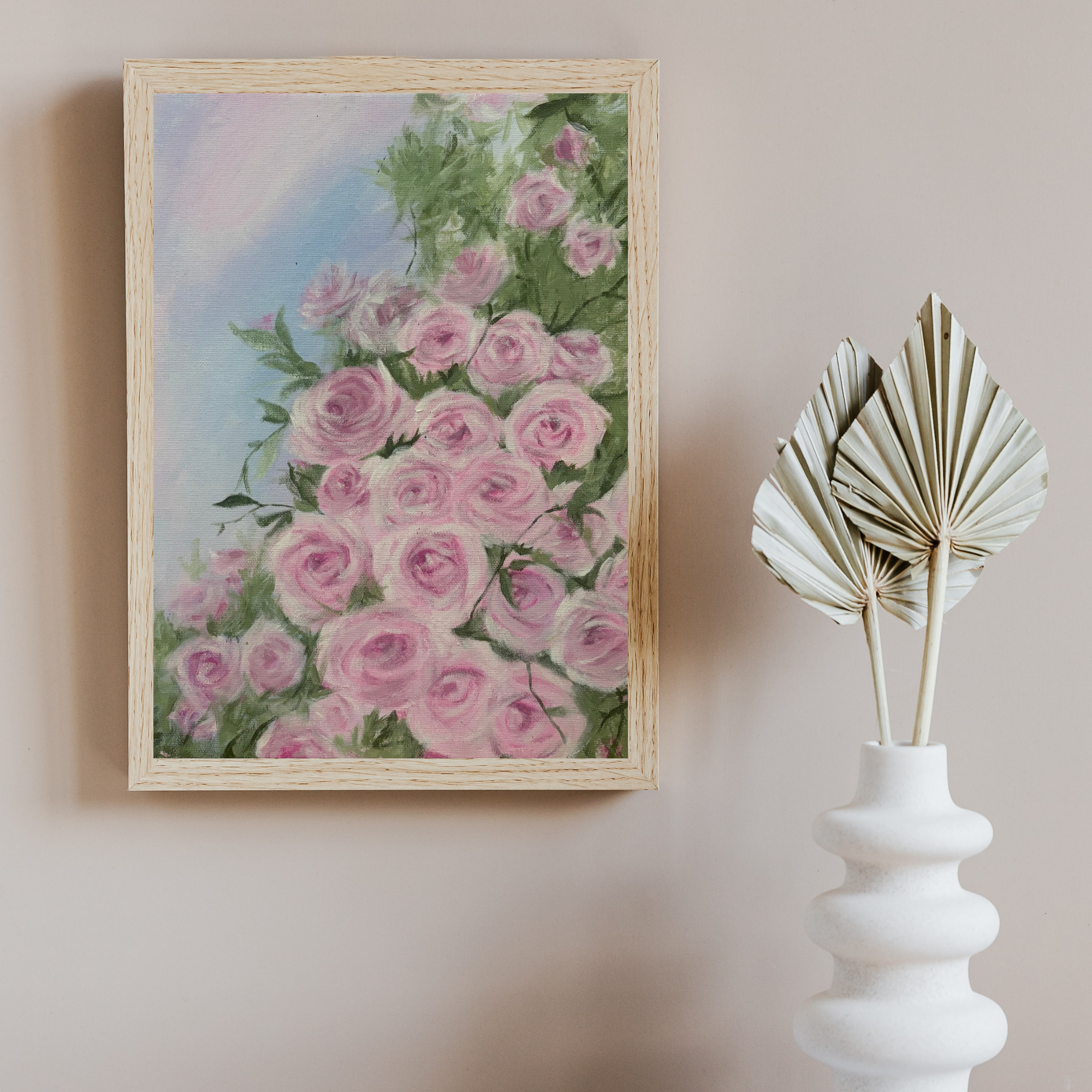 Pink Roses — Floral Art Print