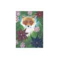Floral Fox Exclusive Mini Print on paper, featuring colorful floral and fox illustration, perfect for wall decor or framing.