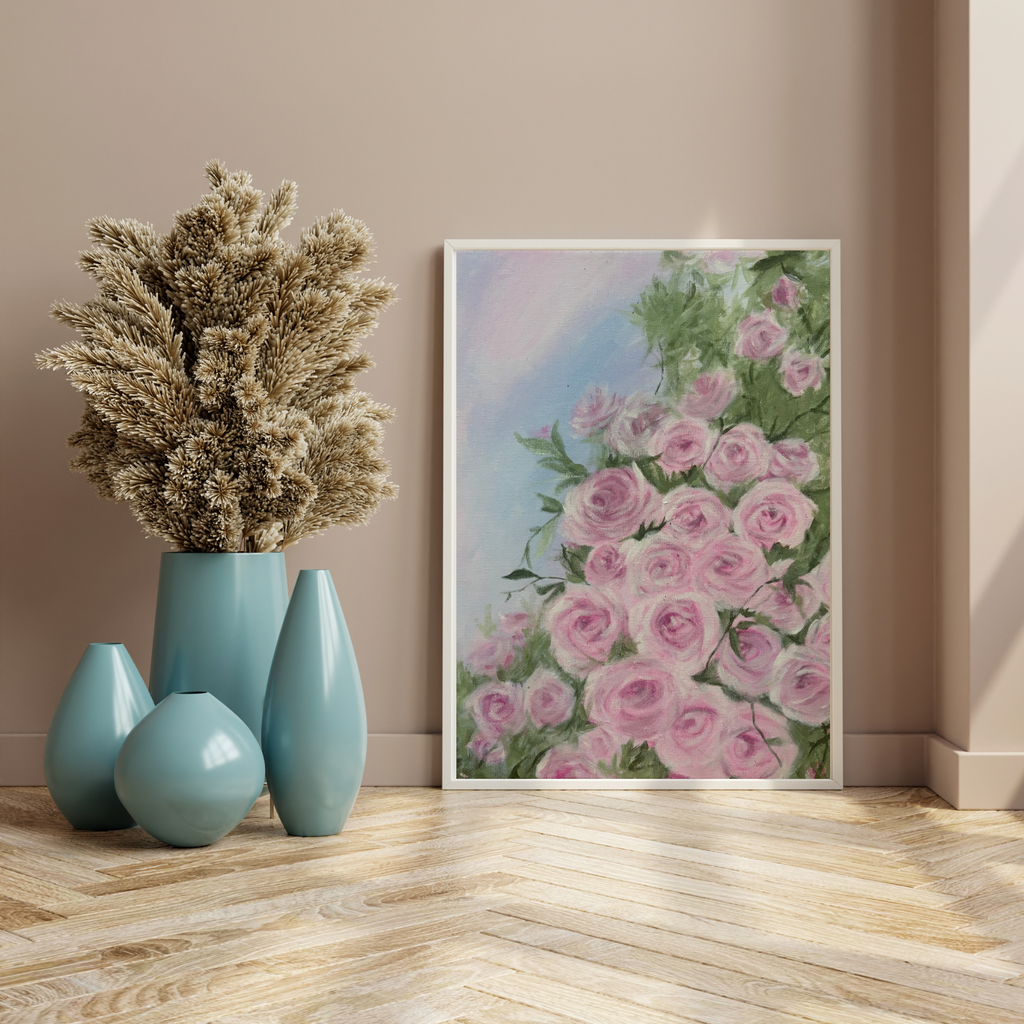 Pink Roses — Floral Art Print