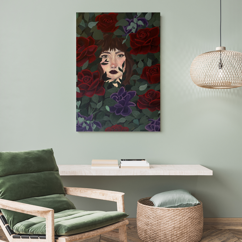 I Saw a Face in the Flowers Canvas Print