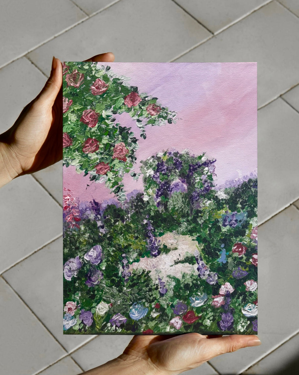 Flora in Quiet Abundance floral art print by Petals & Ash Studio, featuring vibrant watercolor flowers on white background.