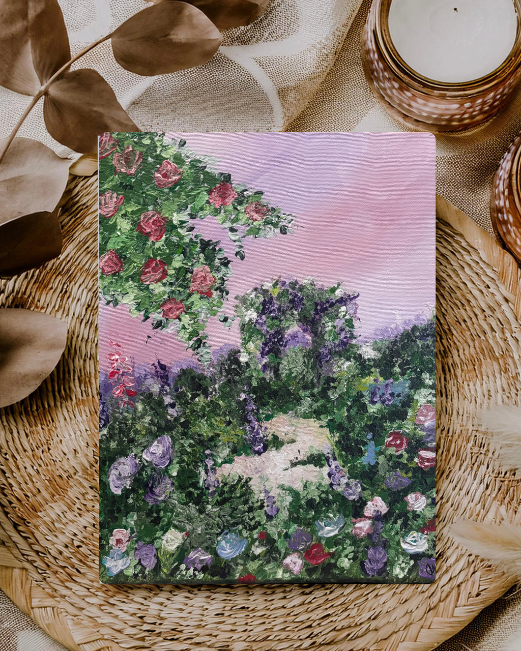 Flora in Quiet Abundance floral art print by Petals & Ash Studio showing vibrant and detailed botanical illustrations.