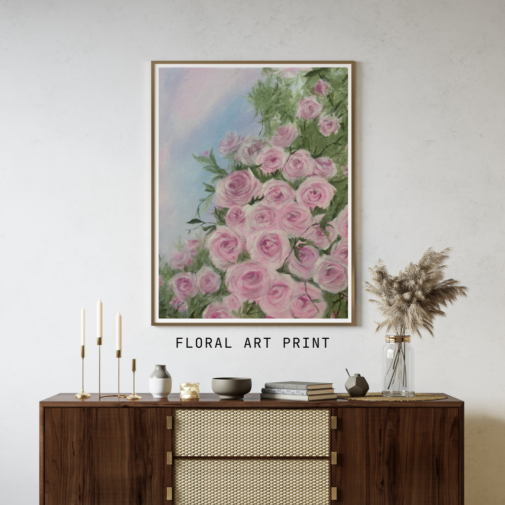 Pink Roses — Floral Art Print