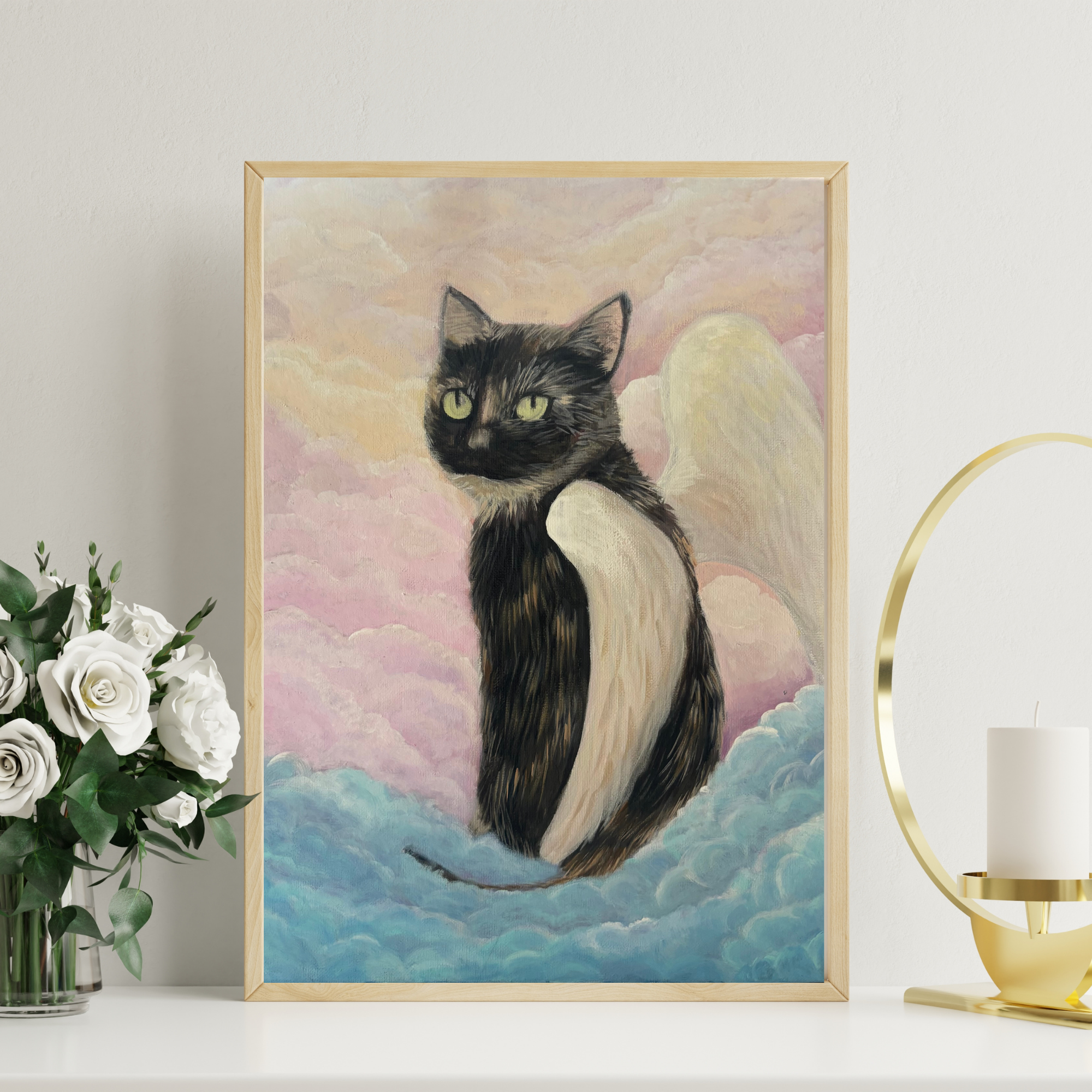 Heavenly Cat — Rainbow Road Art Print