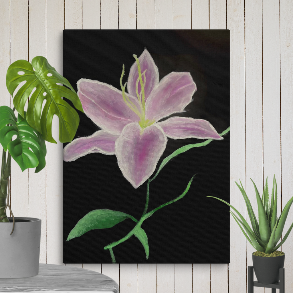 Pink flower canvas art print by Petals & Ash Studio, featuring vibrant floral design on a 20x28 inch wall art piece.