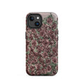 MagSafe tough case for iPhone 14 with a floral rose design by Petals & Ash Studio, featuring a matte finish and protective build.